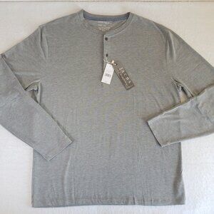 Jachs New York Henley T Shirt Long Sleeve Mens SIZE 3XL Steel Grey SOFT Stretch